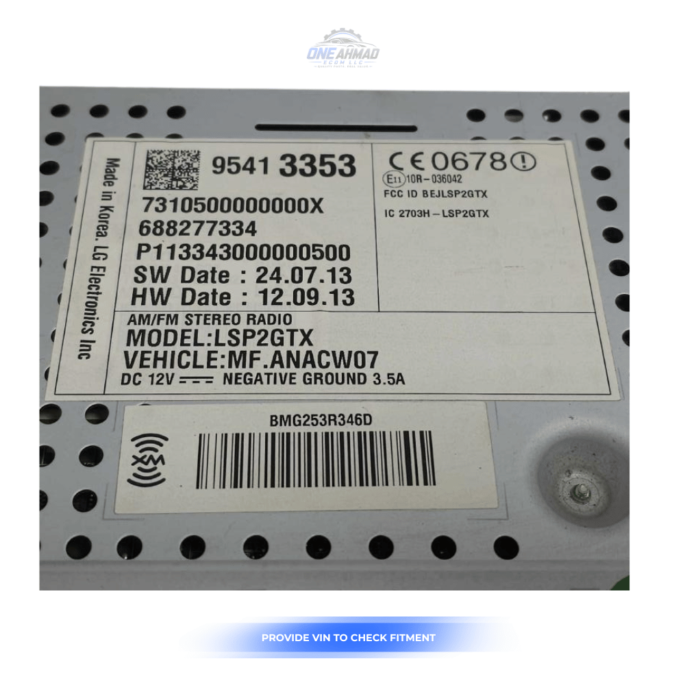 2013–2015 Chevrolet Spark Display Screen AM FM MP3 Radio Receiver 42357722 OEM — view 5