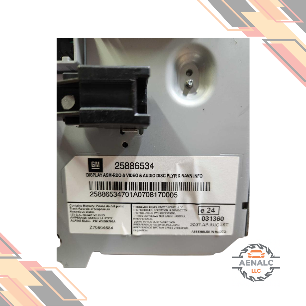 2008–2015 Cadillac CTS Navigation Information Display Screen Option UAV — view 5