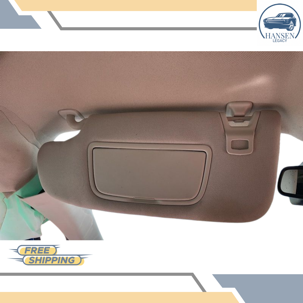 2015–2023 Ford Edge Left Driver Side Sun Visor with Garage Door Opener Gray — view 3