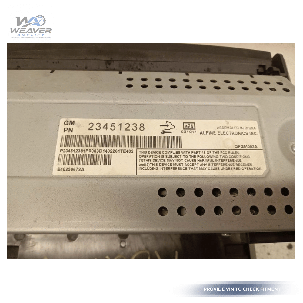 2013–2016 Chevrolet Malibu Information Radio Display Screen Option UDY 23451238 OEM — view 5