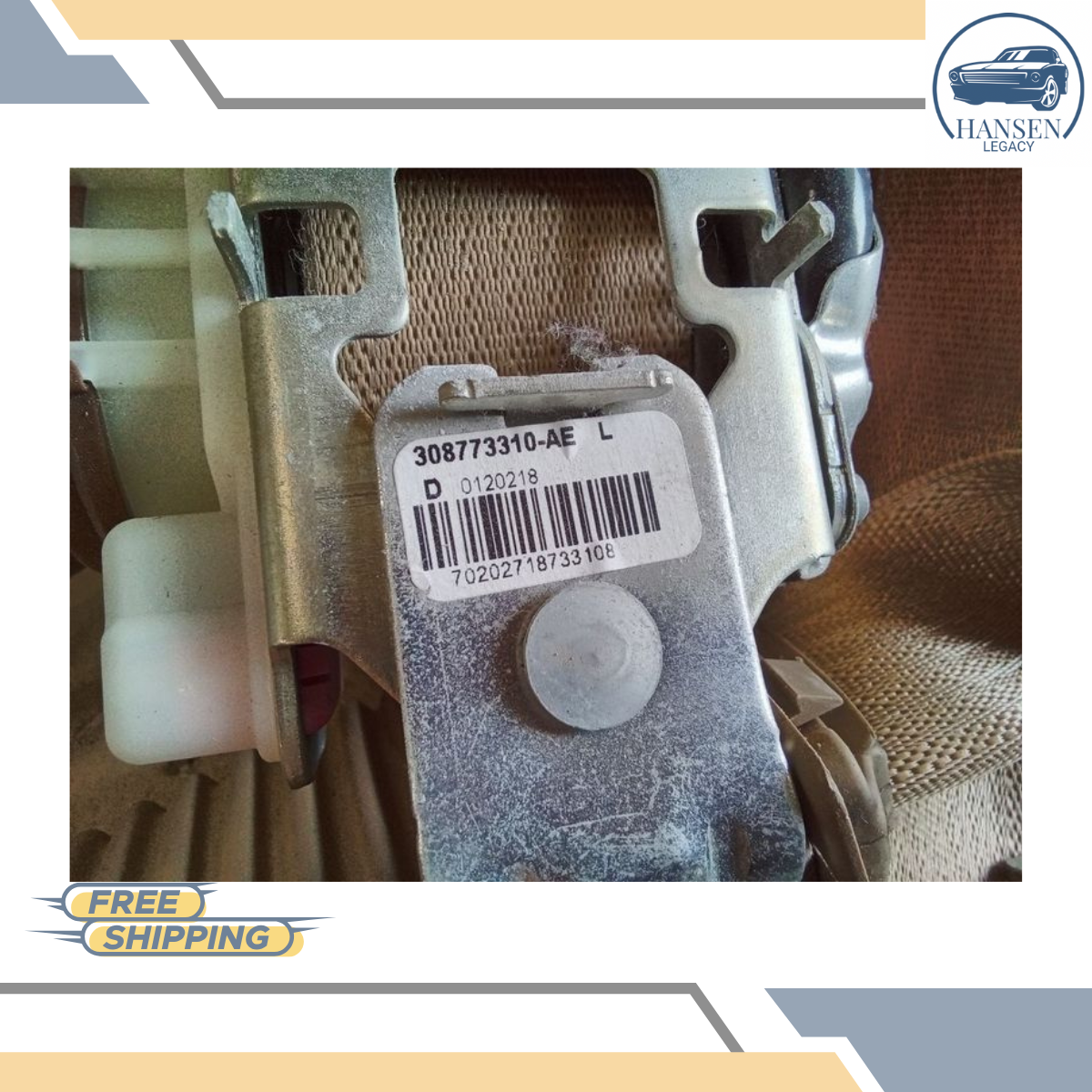 2016–2017 Ford F150 Left Driver Seat Belt Retractor Crew Cab BEIGE 16 17 — view 5