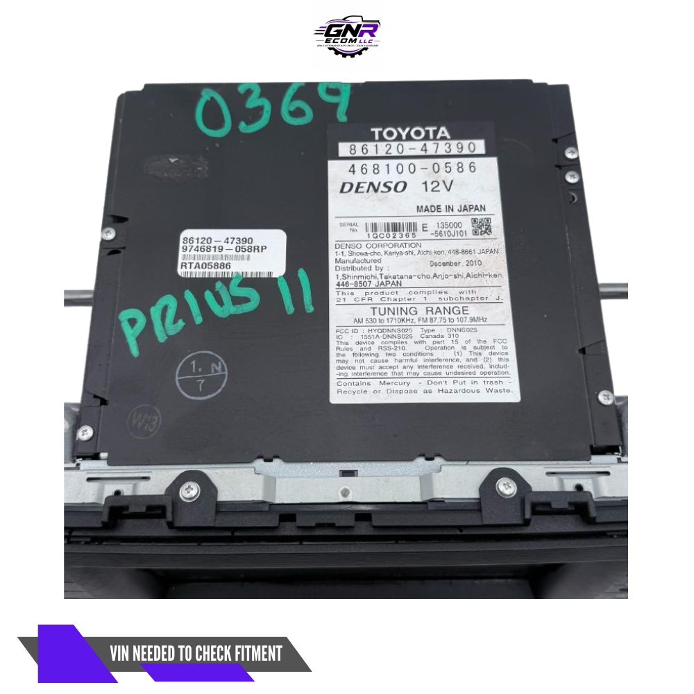 2010–2011 Toyota Prius Display Screen Dash Mounted Navigation Satellite E7022 — view 4