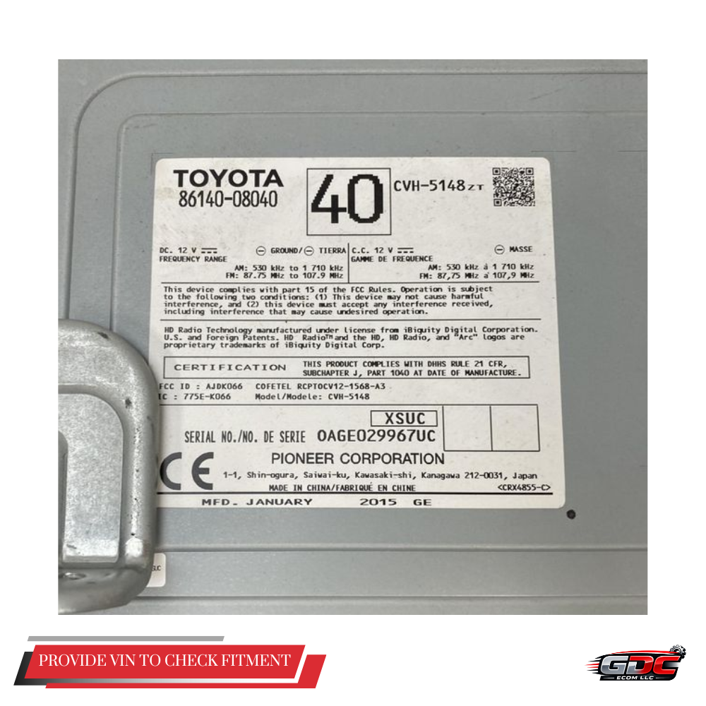 2015 Toyota Sienna AM-FM-CD Radio Receiver OEM — view 5