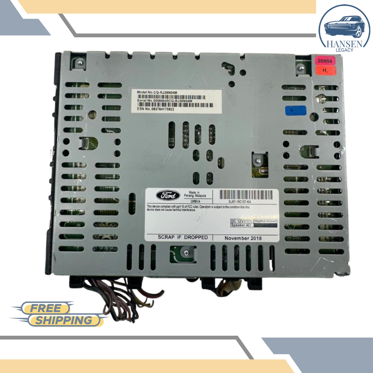 2015–2018 Ford Escape Radio Receiver AM-FM-CD-MP3, ID CJ5T-19C107-GA 15 16 17 18 — view 5