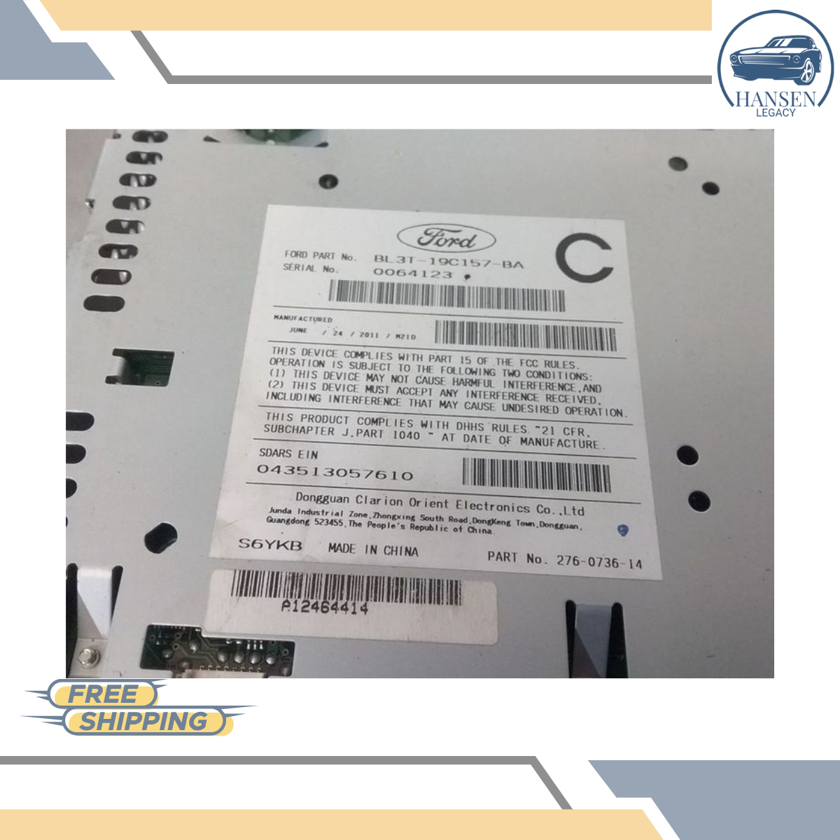2011–2012 Ford F150 Radio Receiver AM-FM-CD-MP3-s<wbr/>ingle disc ID BL3T-19C156-BA — view 5