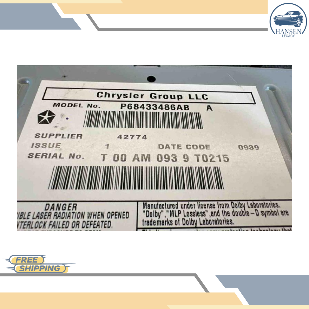 2013–2019 Dodge Caravan AM FM CD Satellite Radio Receiver RBZ OEM — view 4