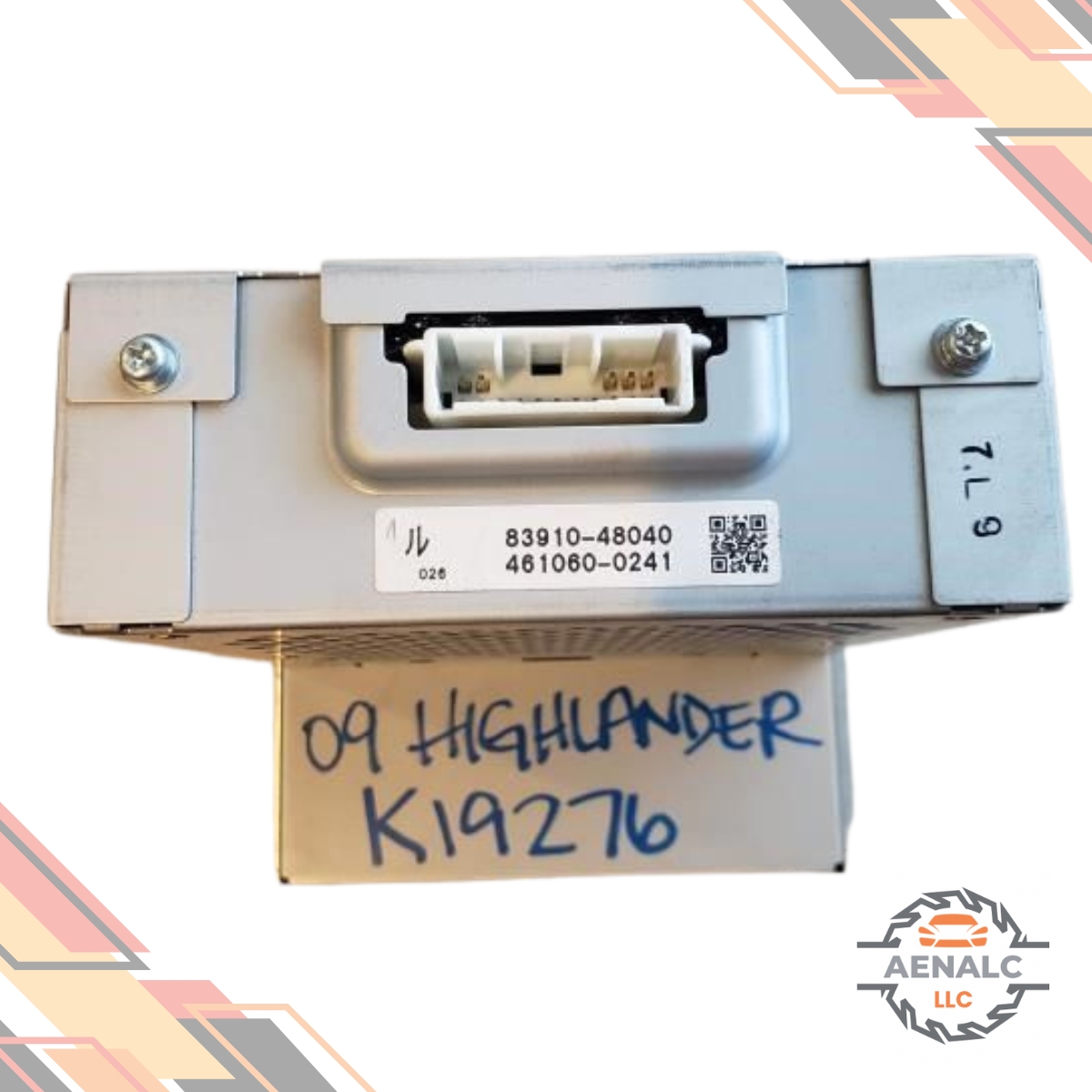 2009–2010 TOYOTA Highlander Upper Dash Information Display Screen ID 83910-48040 — view 5