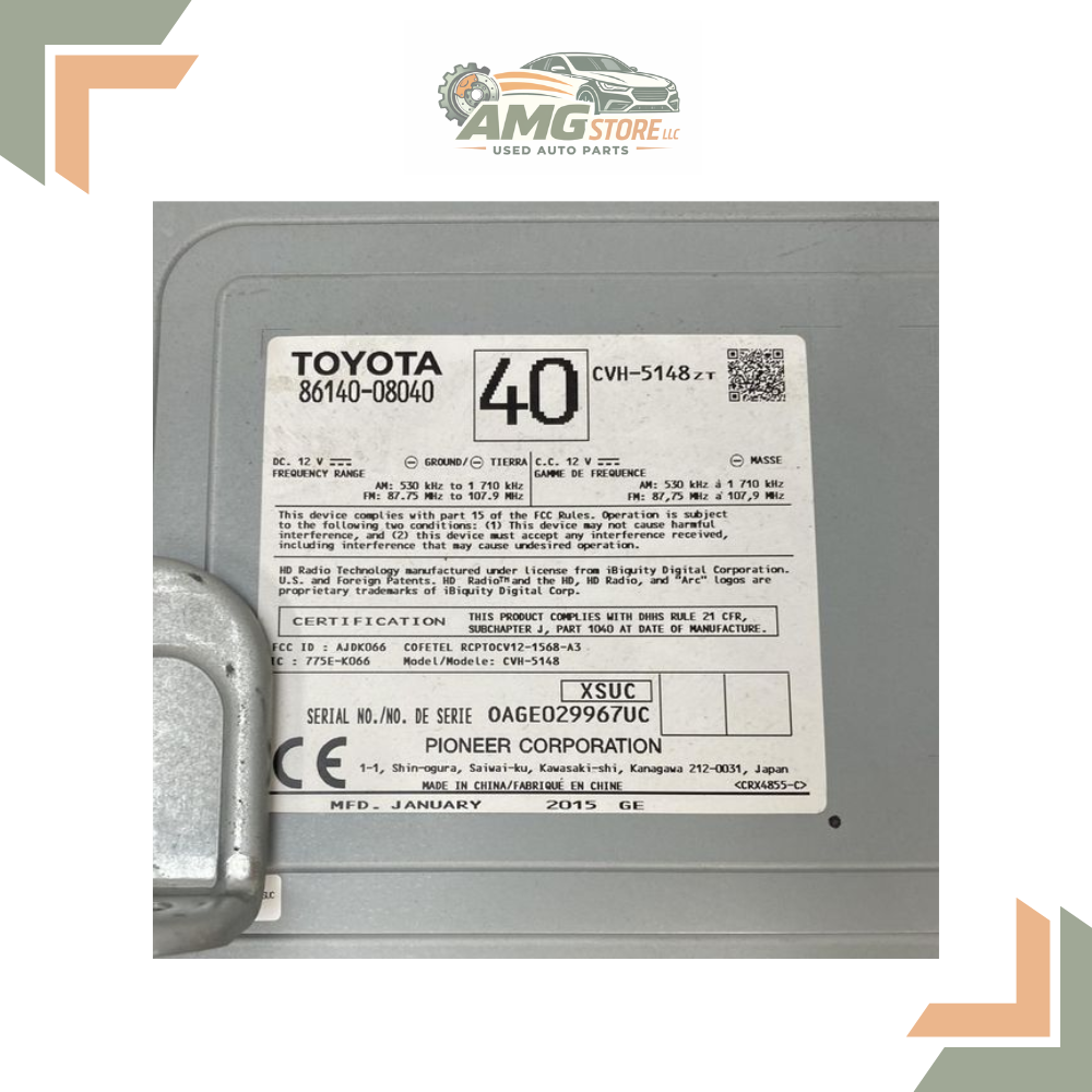 2015 Toyota Sienna AM-FM-CD Radio Receiver P10982 — view 5