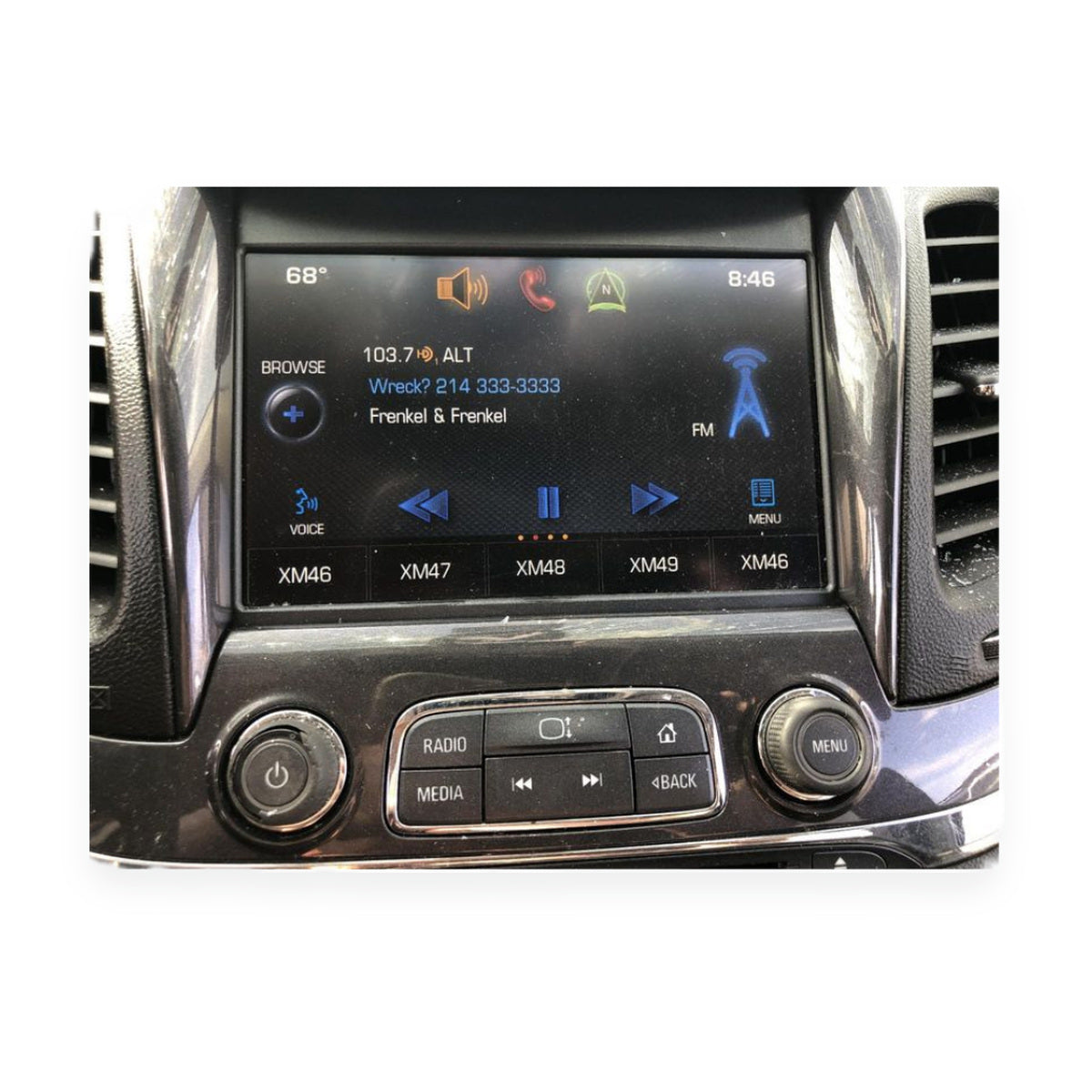 2014–2017 Chevrolet Impala Radio AM/FM MyLink 8" Display Screen Media Control Panel — view 2