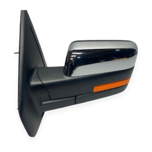 2011–2014 Ford F150 Left Driver Side View Mirror Power Folding Chrome Cap LH — used automotive part