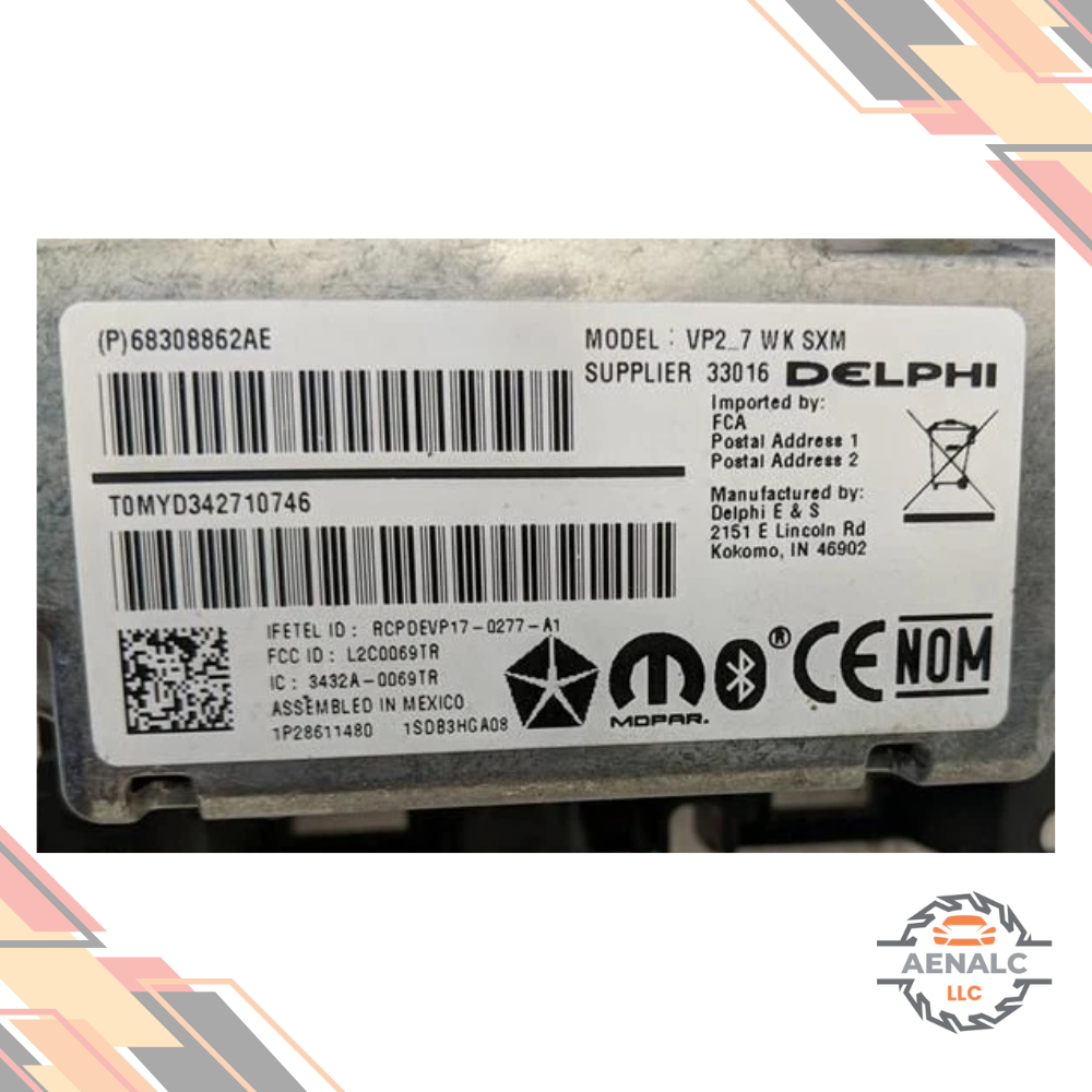 2018 Jeep Grand Cherokee Display & Receiver 7 inch Screen Satellite Warranty OEM — view 3