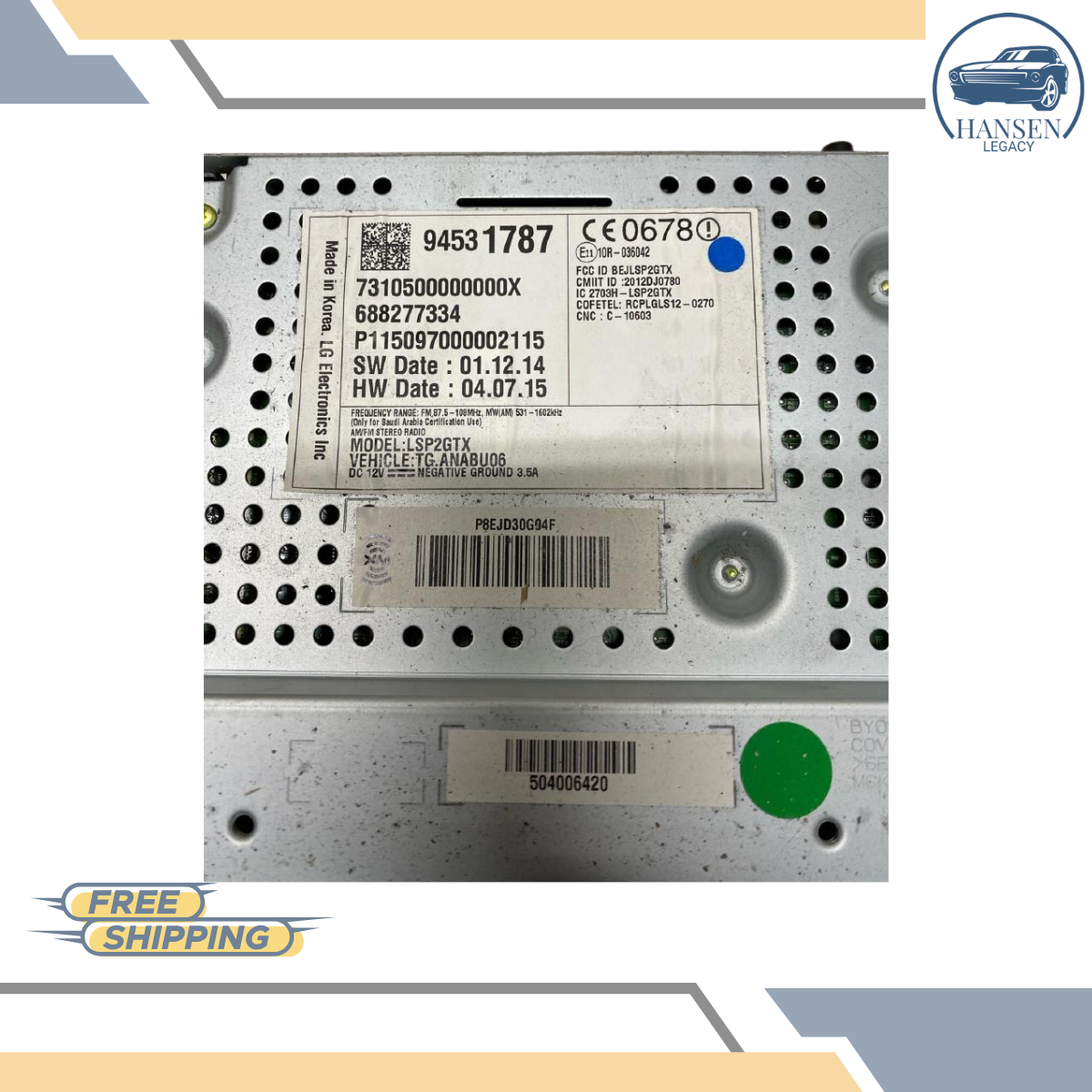 2015–2016 CHEVROLET TRAX Radio Receiver Control Panel Satellite UF7 — view 1