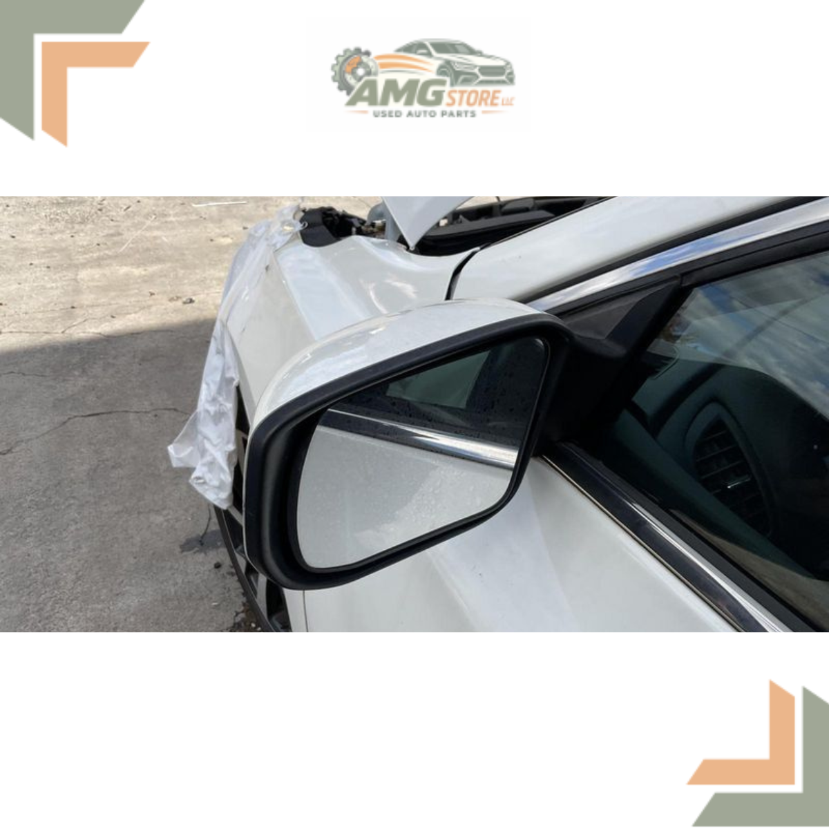 2013–2018 Nissan Altima Sedan Left Driver Side View Door Mirror White OEM — view 3
