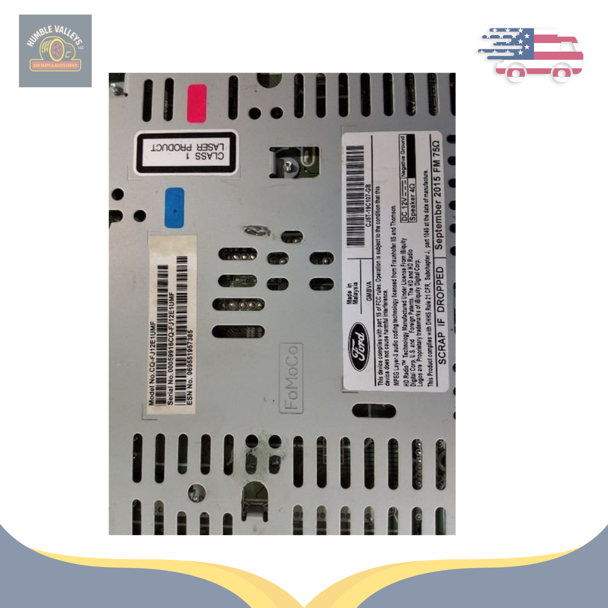 2015–2019 Ford Escape AM FM CD MP3 Radio Receiver Single Disc ID CJ5T-19C107-GA — view 3