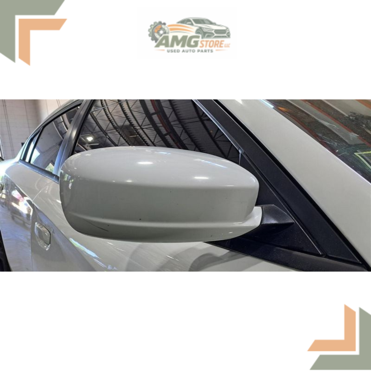 2015–2020 Dodge Charger Right Passenger Side View Door Mirror Power White OEM RH — view 1