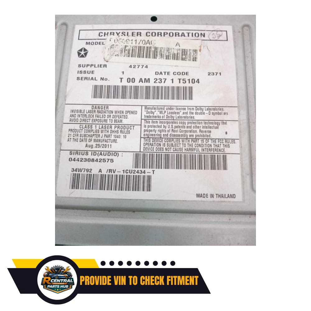2010–2012 Dodge Ram 1500 2500 Pickup Radio AM FM DVD Player Receiver ID RBZ OEM — view 3