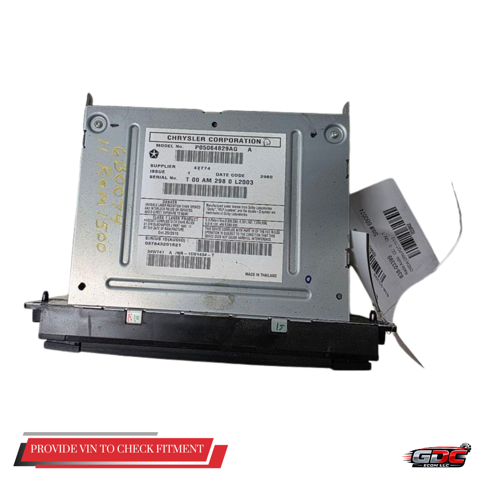 2011 Dodge Truck Ram 1500 AM FM Radio Receiver with Navigation with Display Screen OEM — view 2