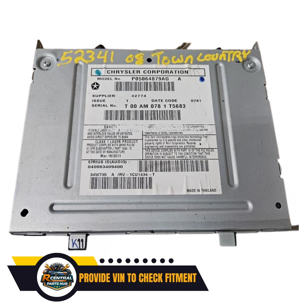 2008–2011 Chrysler Town & Country High Speed Radio CD DVD OEM — view 3
