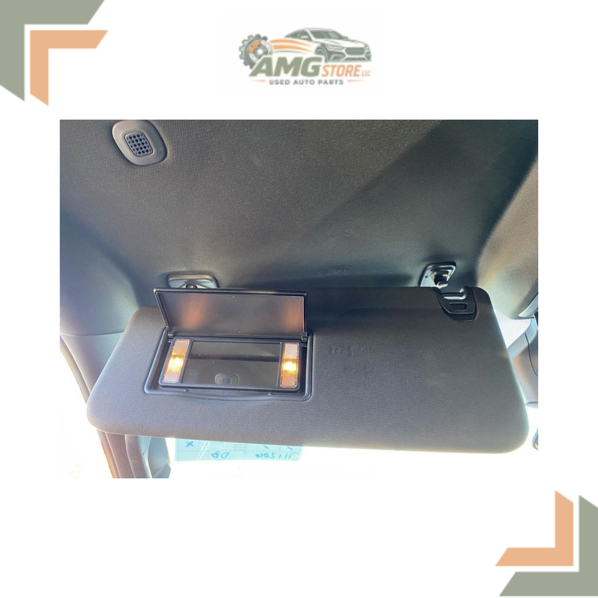 2019–2022 Dodge Ram 1500 Left Driver Side Sun Visor Illumination Black OEM — view 3