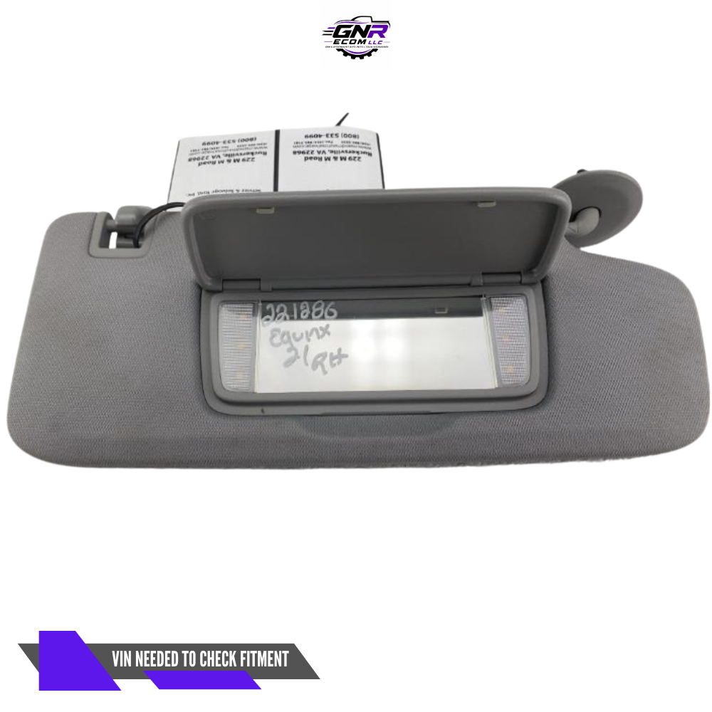 2020–2023 Chevrolet Equinox RH Passenger Sunvisor Sun Visor with Mirror & Light OEM — view 1