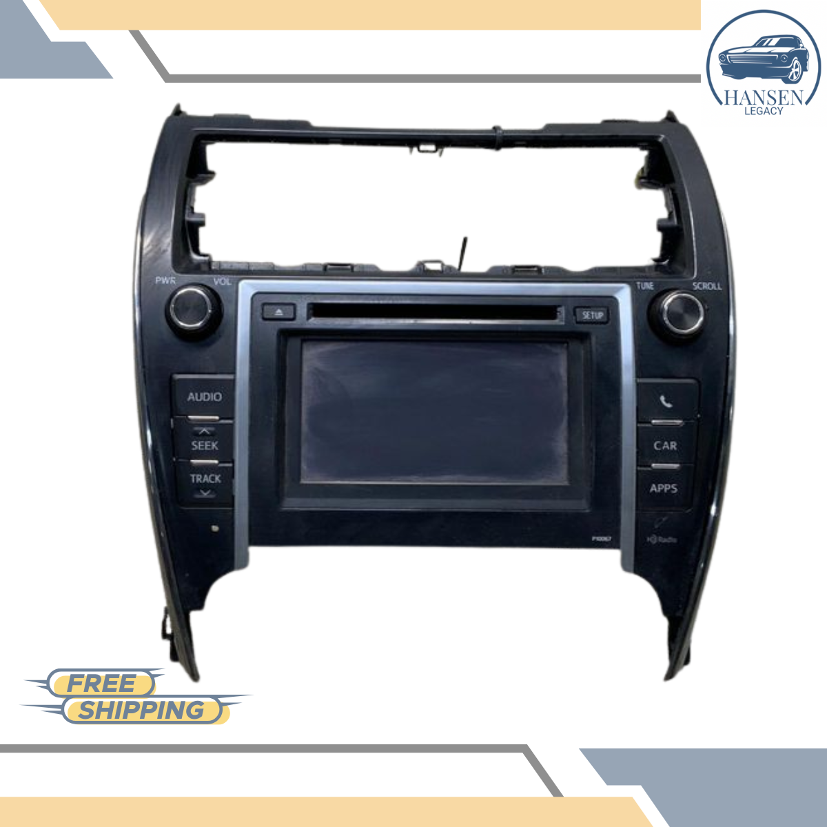 2012–2013 Toyota Camry AM FM CD Radio Display and Receiver Screen Face ID P10067 — view 3