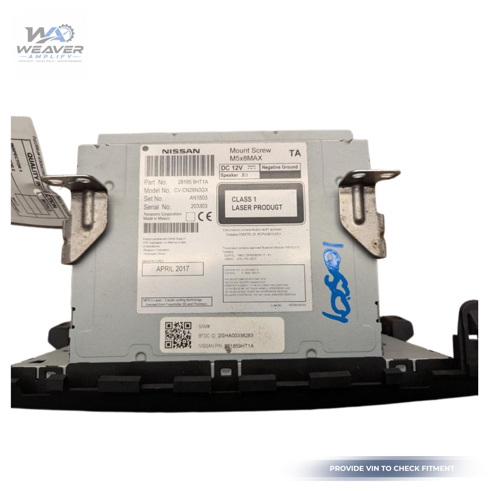 2016–2017 Nissan Altima Radio Display Receiver AM FM CD Base 28185-9HT1A OEM — view 2
