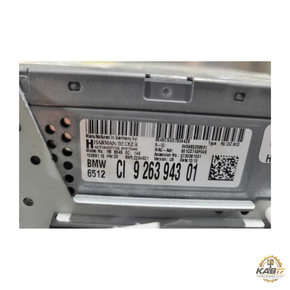 2011–2013 BMW X5 AM FM CD Satellite Radio Player Receiver without Navigation OEM — view 3