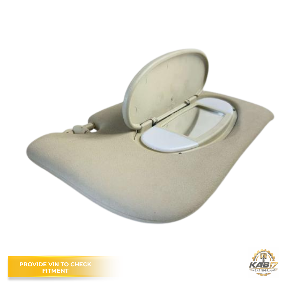 2007–2013 Mini Cooper RH Passenger Sunvisor Sun Visor with Mirror & Light Beige OEM — view 3