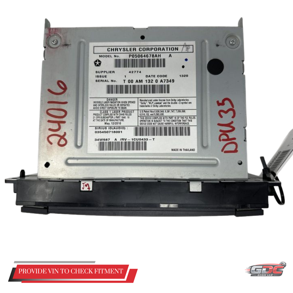 2008–2011 CHRYSLER TOWN & COUNTRY High Speed Radio CD DVD MyGig RBZ P05064879AG — view 3