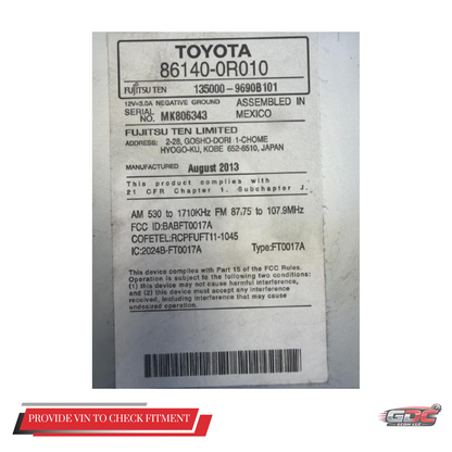 2013–2014 Toyota RAV4 Radio Display & Receiver Screen CD OEM 86140-0R010 — view 5