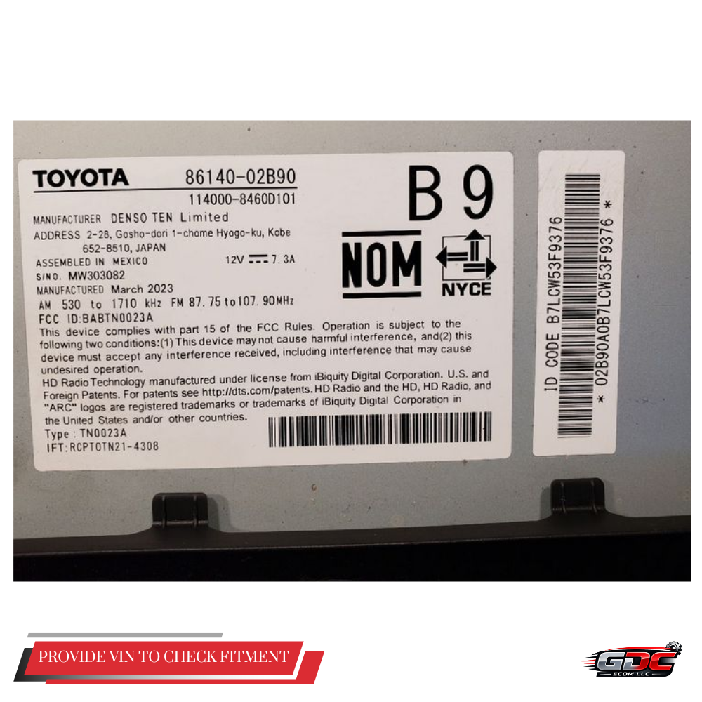 2023–2025 Toyota Corolla Sedan Radio Display & Receiver OEM — view 4