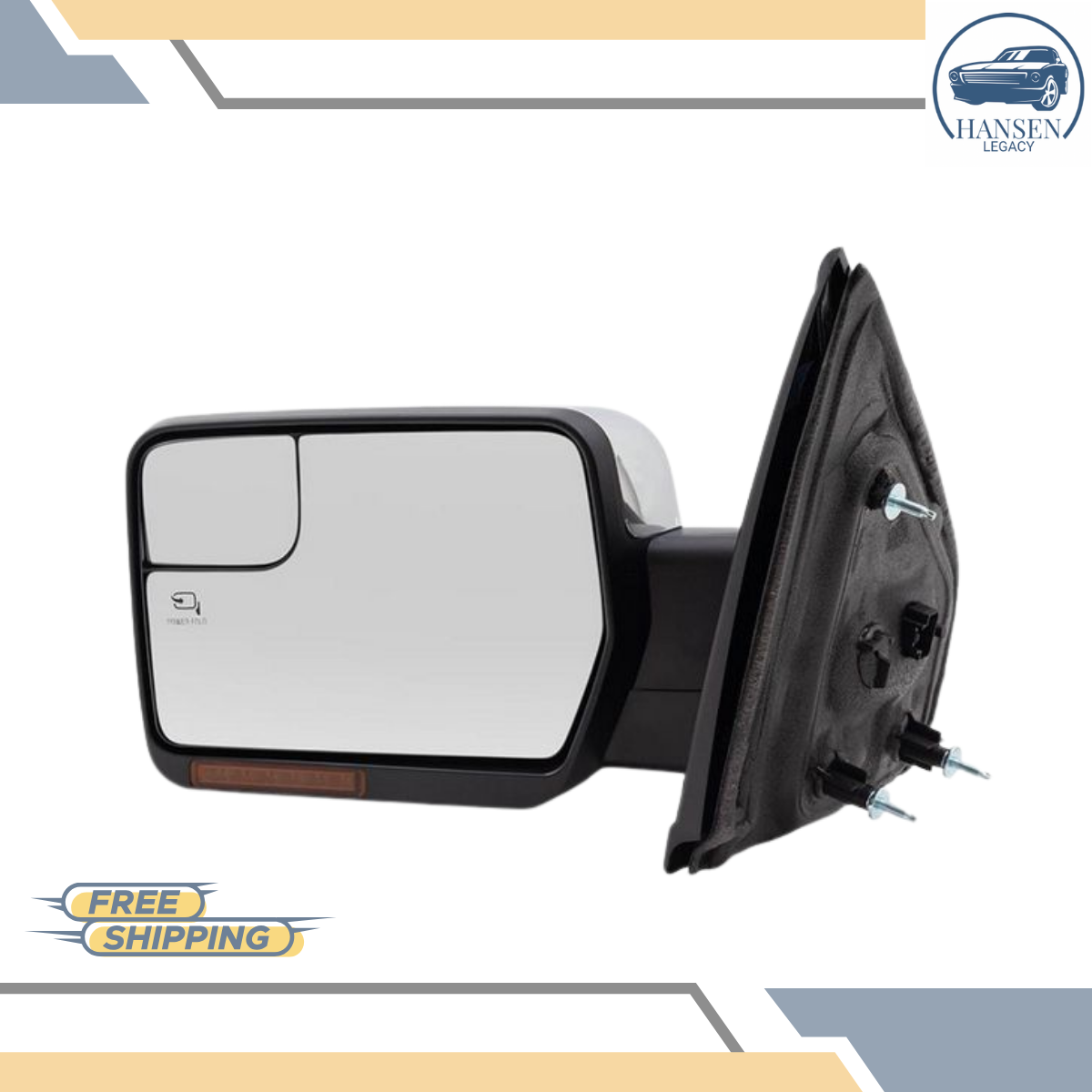 2011–2014 Ford F150 Left Driver Side View Mirror Power Folding Chrome Cap LH — view 4