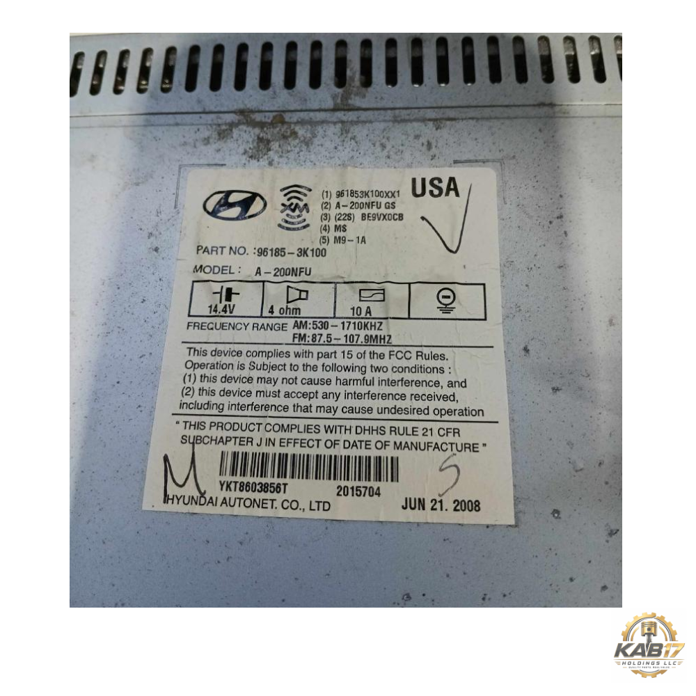 2009–2010 Hyundai Sonata Radio Receiver Display AM FM CD XM OEM — view 3