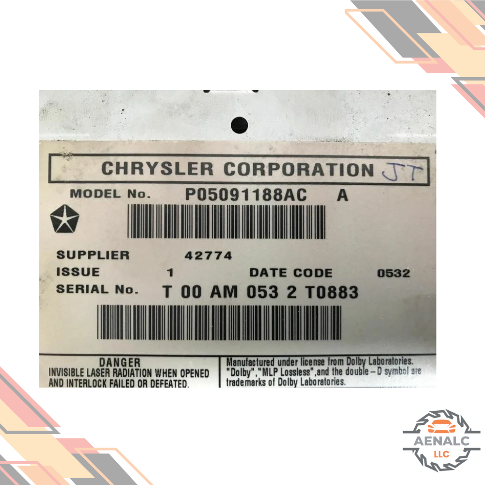 2011 Jeep Grand Cherokee Radio with Navigation Sat CD DVD HDD Face ID RHB OEM — view 4