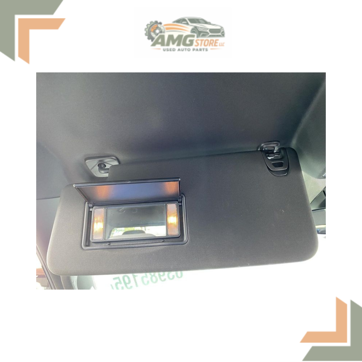 2019–2022 Dodge Ram 1500 Left Driver Side Sun Visor Illumination Black OEM — view 5