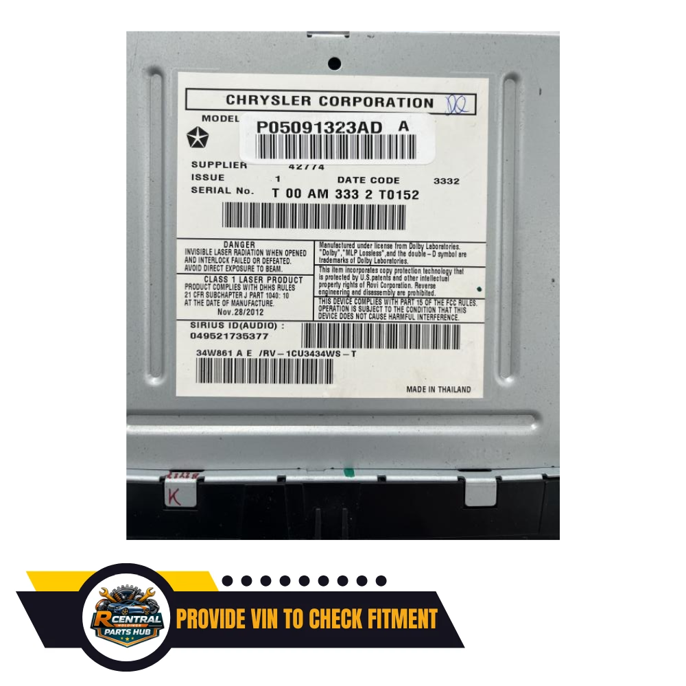 2011–2013 Dodge DURANGO Radio Display Receiver RBZ Satellite AM FM CD OEM 12 13 — view 2