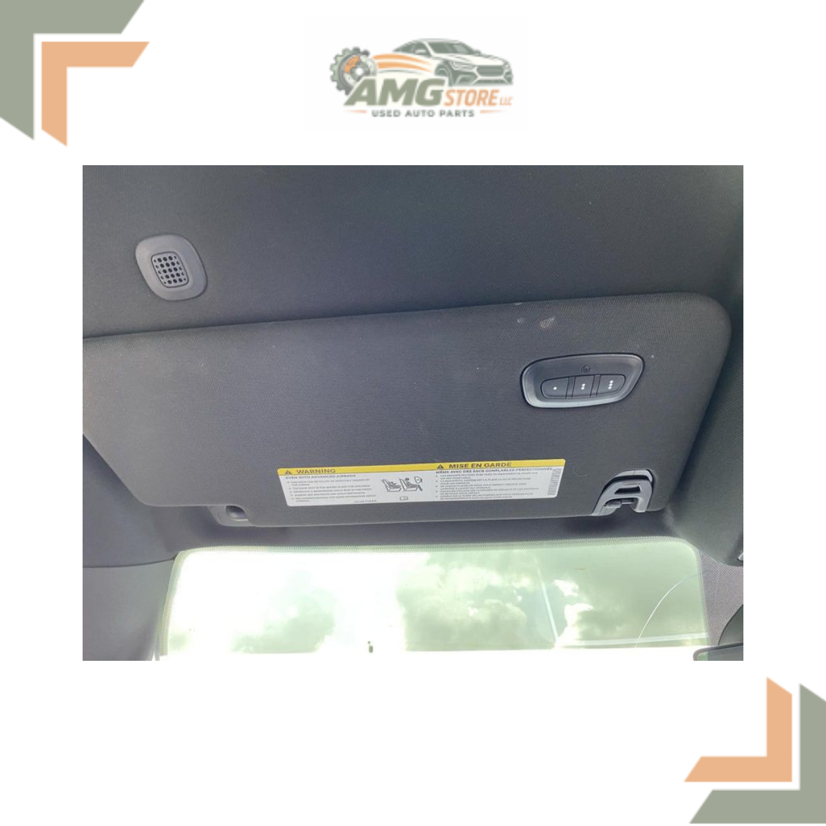 2019–2022 Dodge Ram 1500 Left Driver Side Sun Visor Illumination Black OEM — view 4