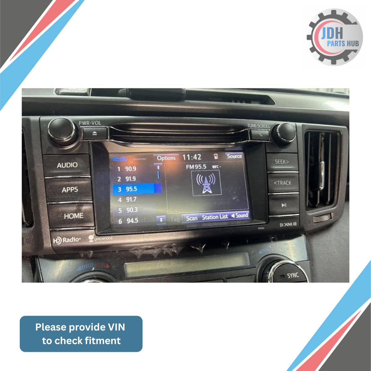 2016–2018 Toyota RAV4 Radio Display Receiver Screen AM FM CD XM OEM 100582 — view 2