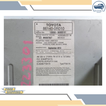 2013–2014 Toyota RAV4 Radio Display & Receiver Screen CD 100071 OEM — view 5