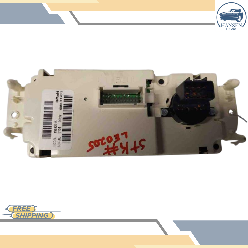 2005–2006 Chevrolet Avalanche Manual Climate Heater AC Control OEM — view 2