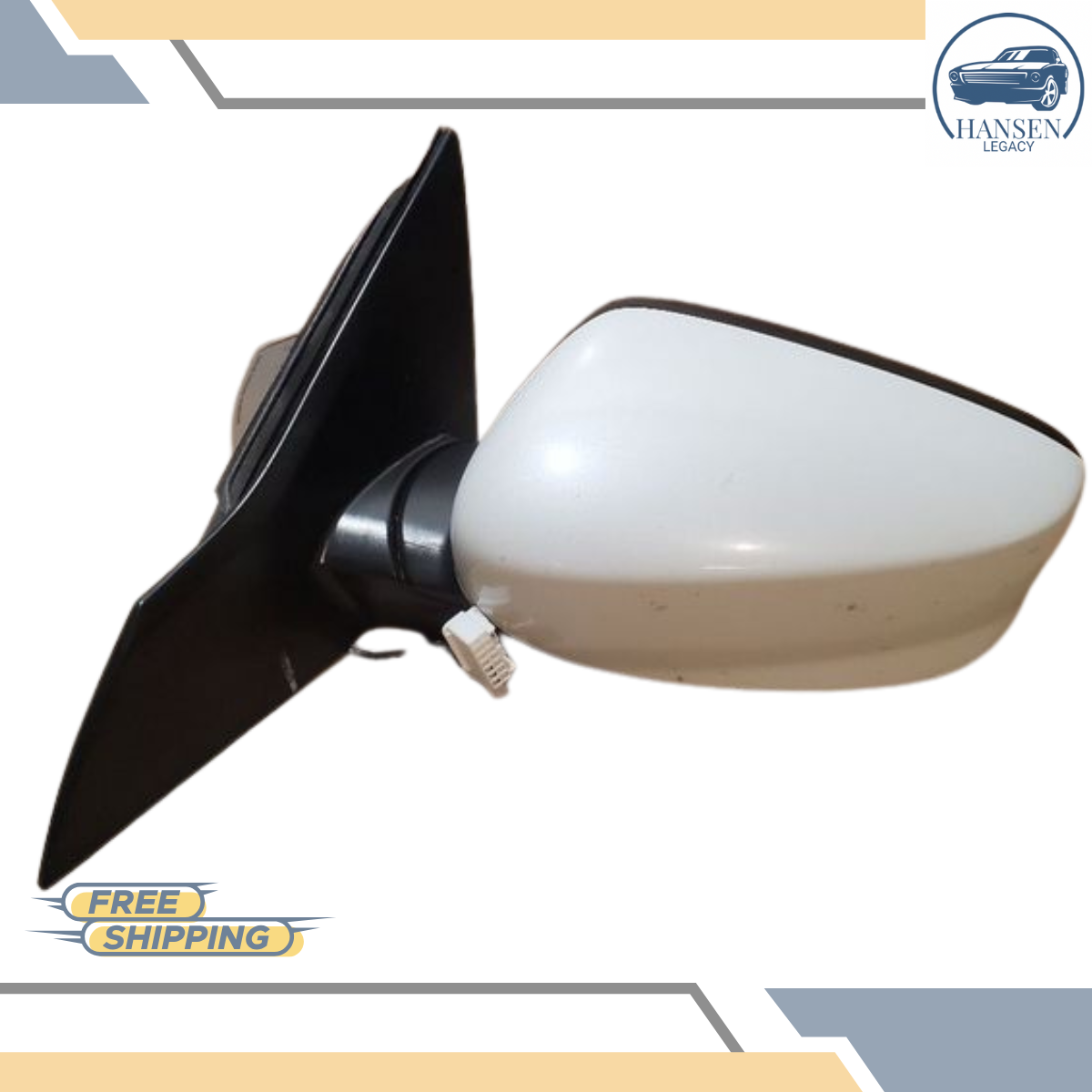 2013–2017 Honda Accord Sedan Left Driver Side View Door Mirror White LH — view 2