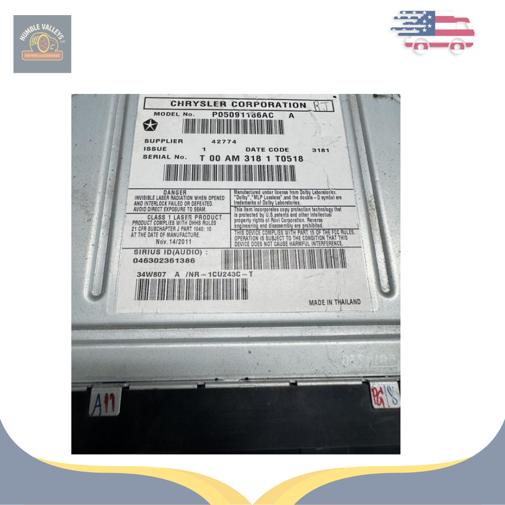 2012 Dodge Ram 1500 Radio AM FM CD DVD Player Receiver with Navigation ID RHB OEM — view 4