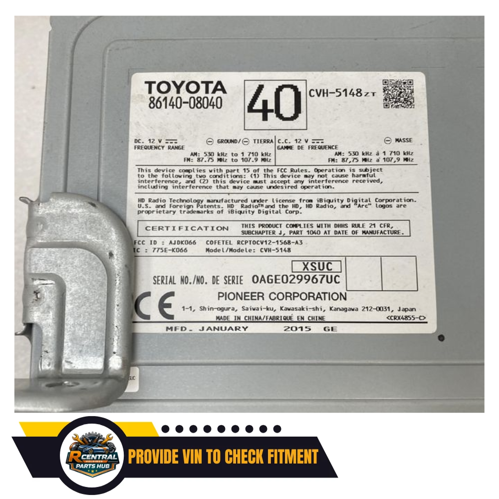 2015 Toyota Sienna AM-FM-CD Radio Receiver P10982 — view 3