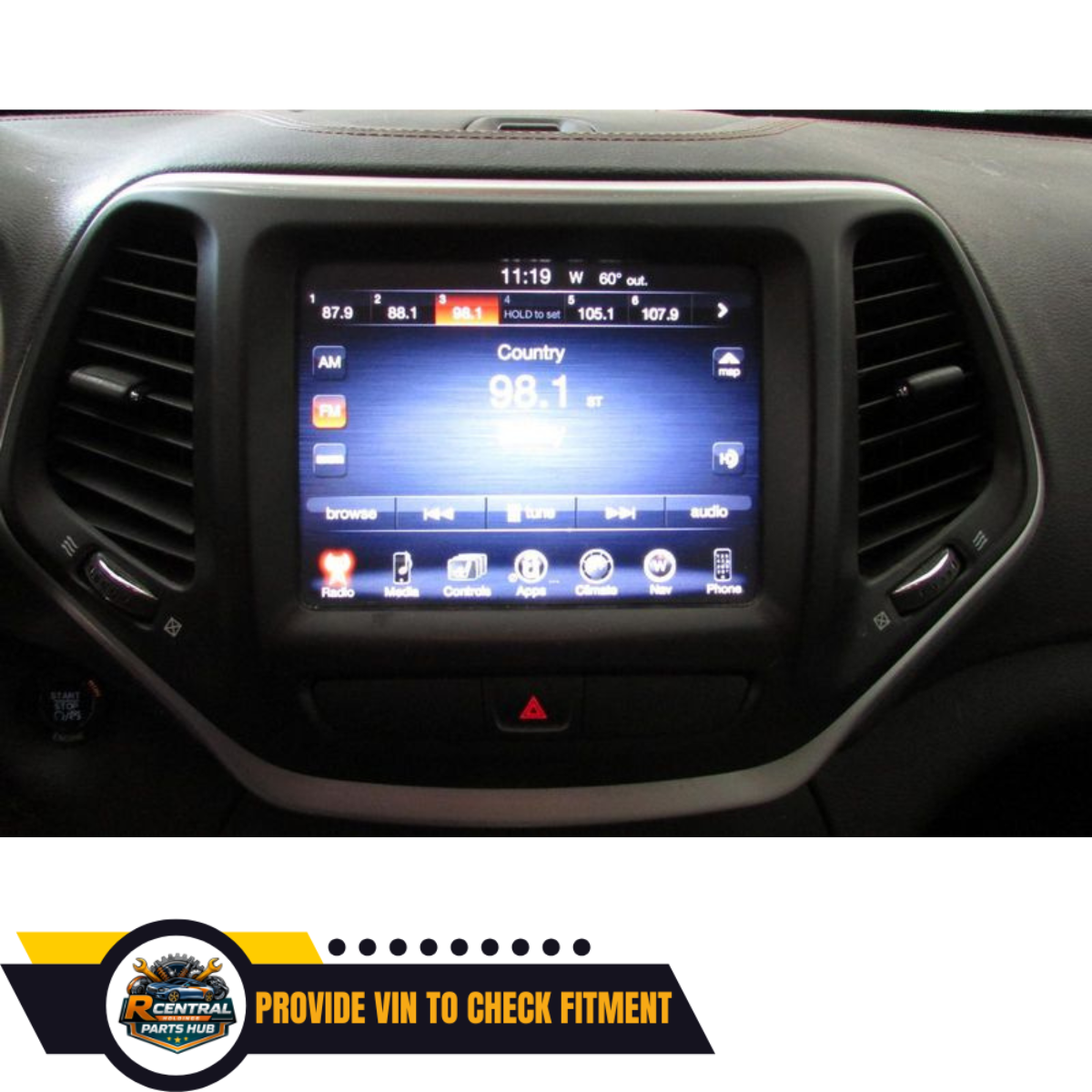 2015 Jeep Cherokee Radio Navigation 8.4" Display Screen Receiver Uconnect OEM — view 2