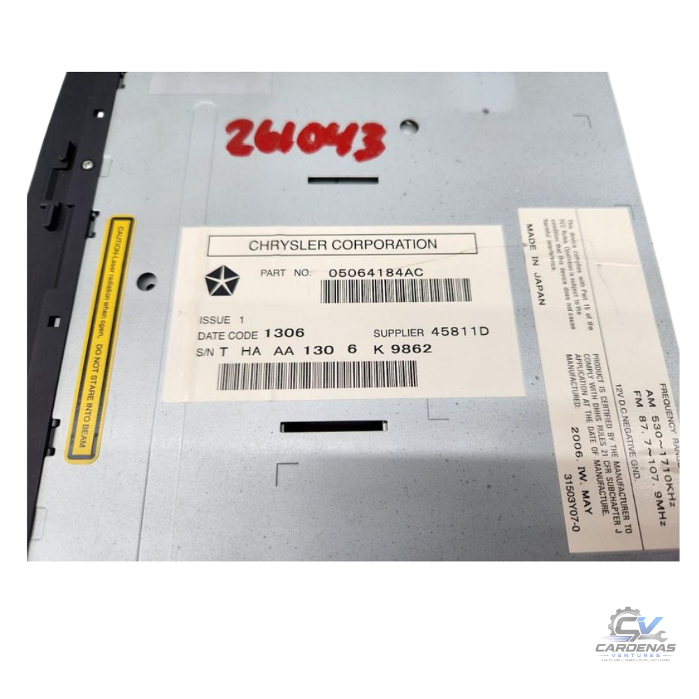 2005–2007 JEEP DODGE CHRYSLER Navigation Radio REC 6 Disc CD Player OEM 05 06 07 — view 2