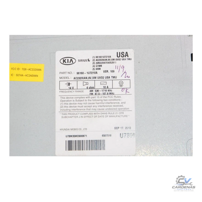 2014–2015 Kia Sorento CD MP3 Player Radio Media Receiver with Satellite & UVO OEM — view 2