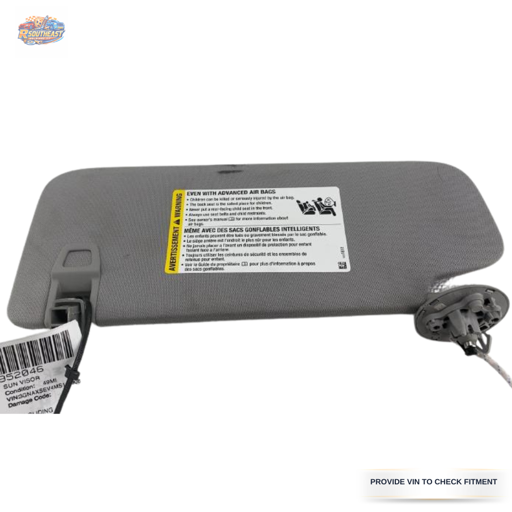 2020–2023 Chevrolet Equinox RH Passenger Sunvisor Sun Visor with Mirror & Light OEM — view 2