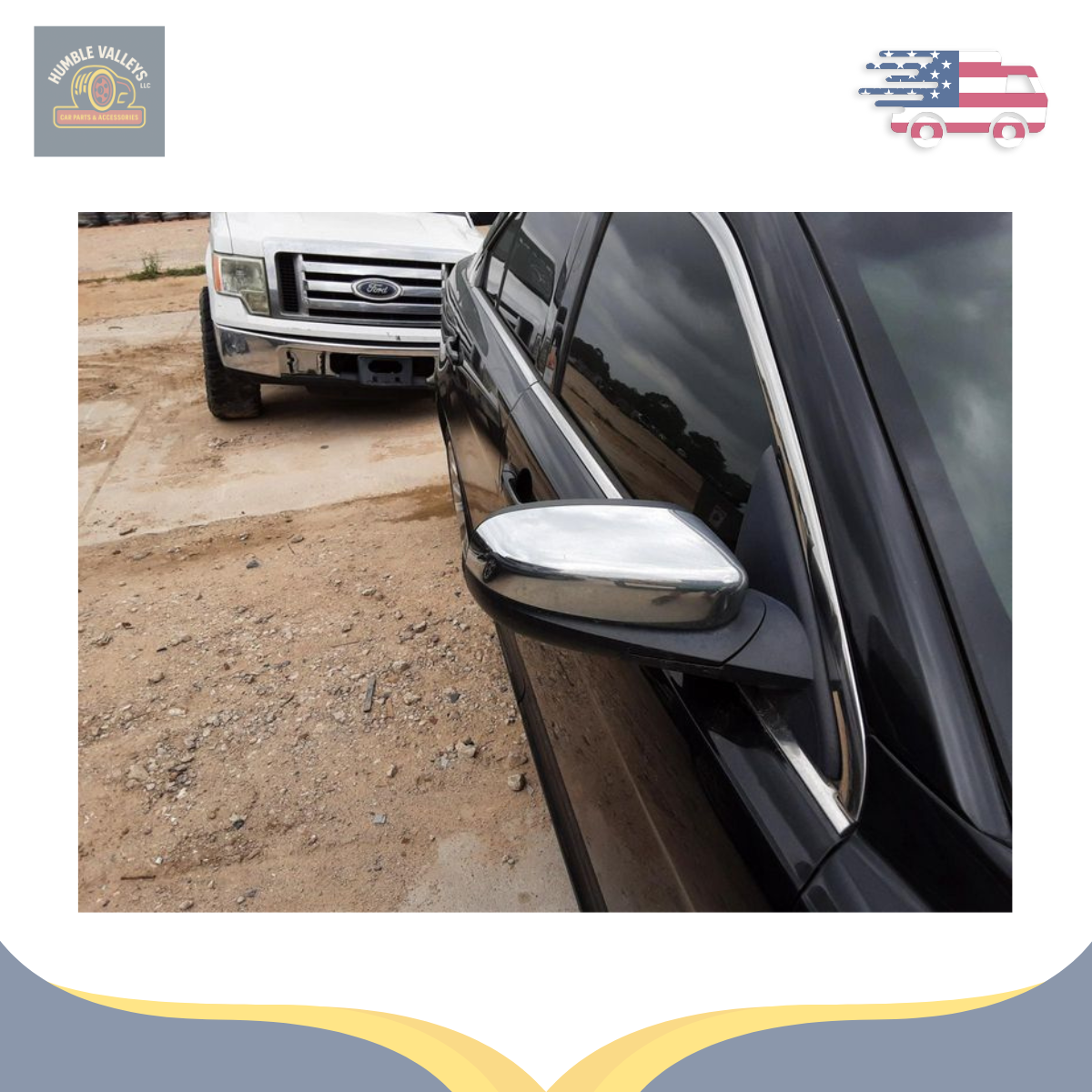 2010–2019 Ford Taurus Sedan RH Passenger Side View Door Mirror Assy Chrome Cover — view 1