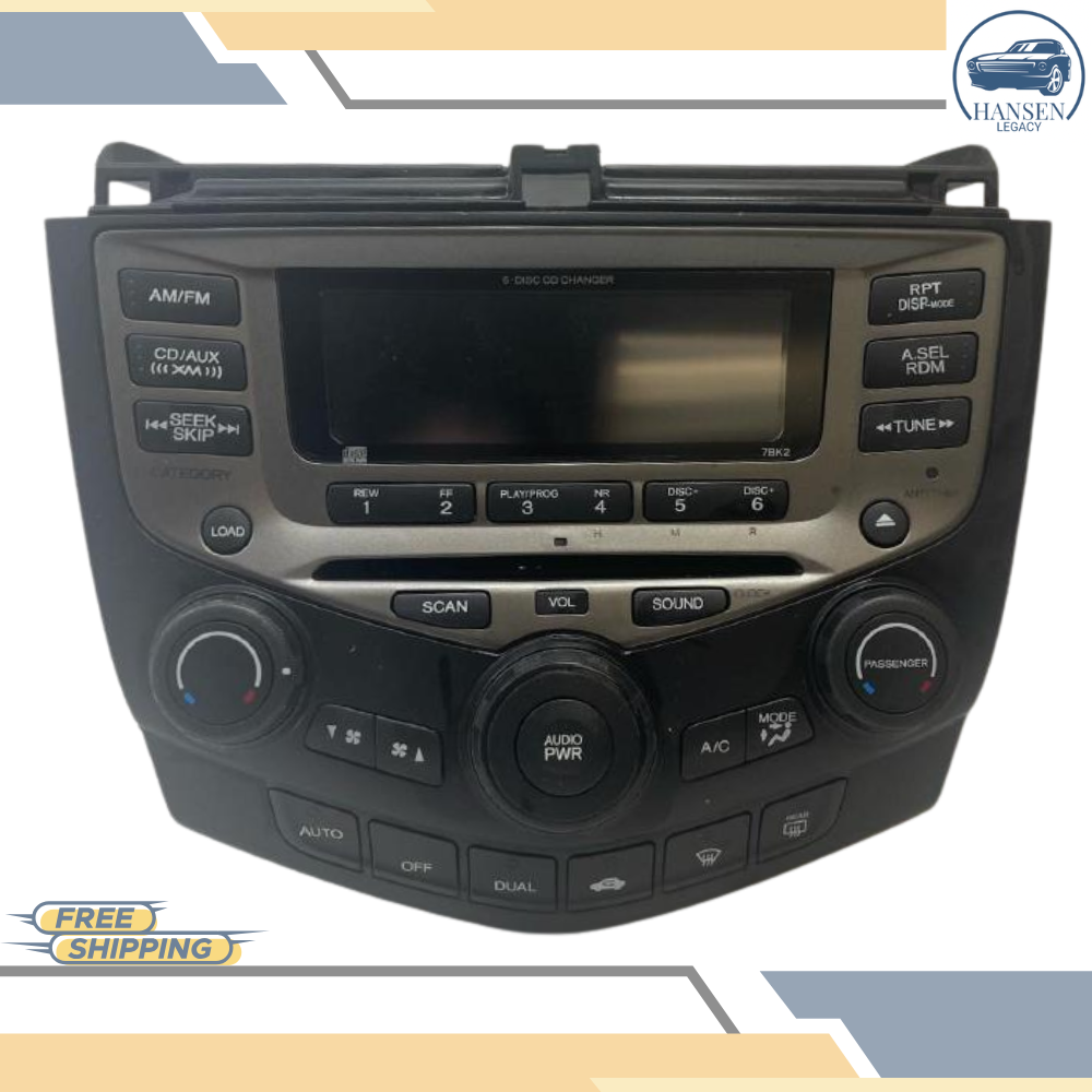 2004–2007 Honda Accord AM FM 6 Disc CD Player Radio Receiver OEM — view 1
