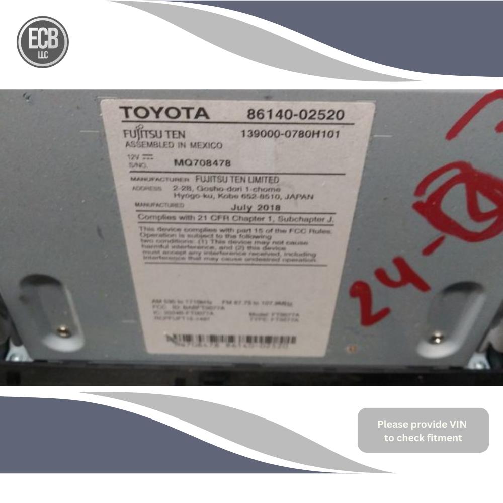 2017–2019 Toyota Corolla Radio Display & Receiver OEM — view 4